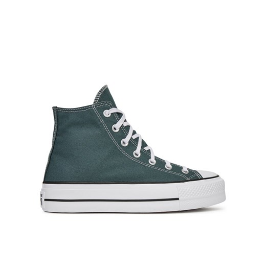Converse Trampki Chuck Taylor All Star Lift Platform A12596C Zielony ze sklepu MODIVO w kategorii Trampki damskie - zdjęcie 182639926