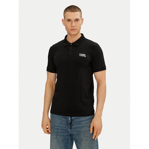 KARL LAGERFELD Polo 745088 552235 Czarny Regular Fit ze sklepu MODIVO w kategorii T-shirty męskie - zdjęcie 182639936
