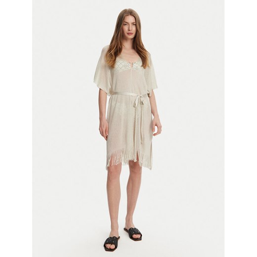 Max Mara Beachwear Kimono Donolla 2516691039 Beżowy Relaxed Fit ze sklepu MODIVO w kategorii Odzież plażowa - zdjęcie 182640087