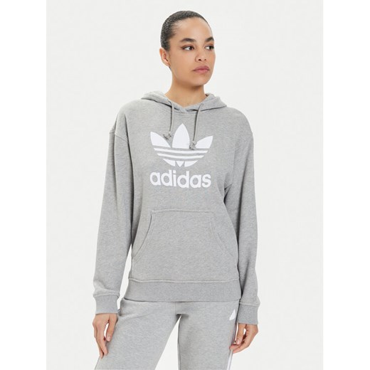 adidas Bluza Trefoil Hoodie IB7437 Szary Regular Fit XS MODIVO