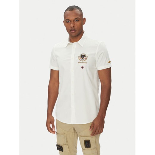 Aeronautica Militare Koszula 251CA1285CT3288 Biały Regular Fit ze sklepu MODIVO w kategorii Koszule męskie - zdjęcie 182640156