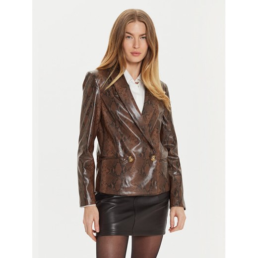 TWINSET Kurtka z imitacji skóry 242TT2233 Brązowy Regular Fit ze sklepu MODIVO w kategorii Kurtki damskie - zdjęcie 182640229