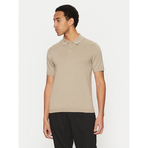 Calvin Klein Polo K10K114476 Beżowy Regular Fit ze sklepu MODIVO w kategorii T-shirty męskie - zdjęcie 182640308