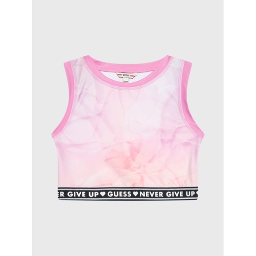 Guess Top J3RI02 MC01P Różowy Slim Fit ze sklepu MODIVO w kategorii Bluzki dziewczęce - zdjęcie 182640339
