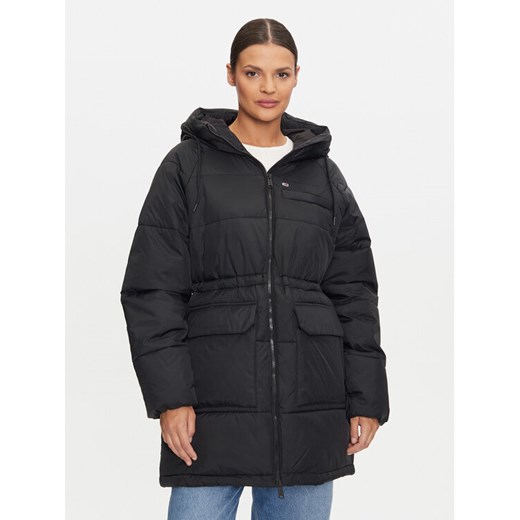 Tommy Jeans Kurtka zimowa Vail DW0DW18842 Czarny Regular Fit ze sklepu MODIVO w kategorii Kurtki damskie - zdjęcie 182640405