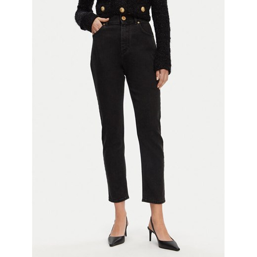 Balmain Jeansy DF1MG007DB67 Czarny Slim Fit ze sklepu MODIVO w kategorii Jeansy damskie - zdjęcie 182640498