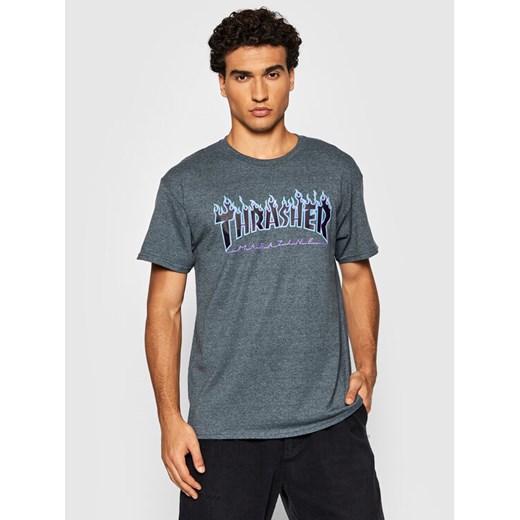 Thrasher T-Shirt Flame Granatowy Regular Fit ze sklepu MODIVO w kategorii T-shirty męskie - zdjęcie 182640517