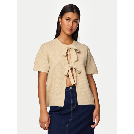Pieces Kardigan 17156681 Beżowy Regular Fit ze sklepu MODIVO w kategorii Swetry damskie - zdjęcie 182640538