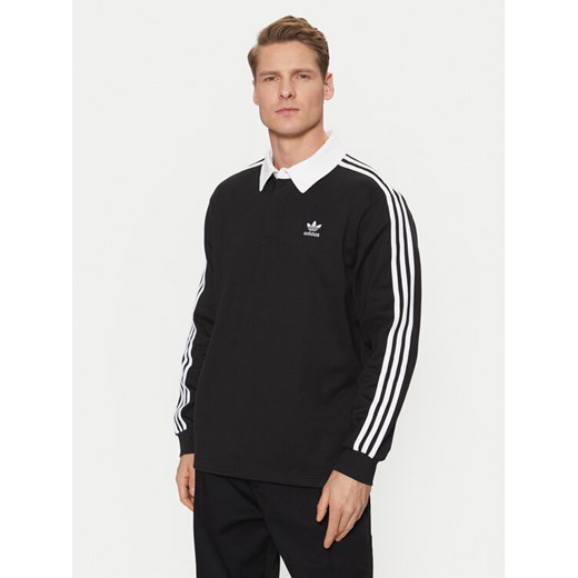 adidas Polo adicolor Rugby IZ4806 Czarny Regular Fit ze sklepu MODIVO w kategorii T-shirty męskie - zdjęcie 182640595