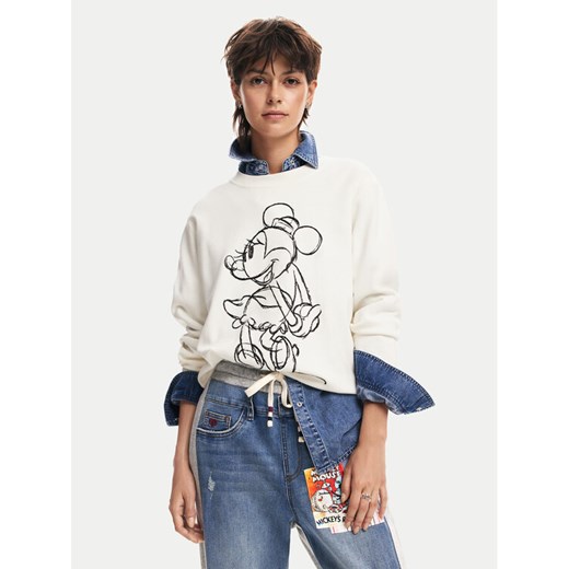 Desigual Sweter Minnie Mouse 24WWJF77 Écru Regular Fit ze sklepu MODIVO w kategorii Swetry damskie - zdjęcie 182640756