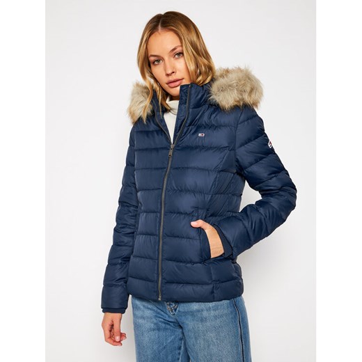 Tommy Jeans Kurtka puchowa Basic DW0DW08588 Granatowy Regular Fit ze sklepu MODIVO w kategorii Kurtki damskie - zdjęcie 182640766
