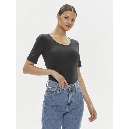 Gant T-Shirt 4203491 Czarny Slim Fit ze sklepu MODIVO w kategorii Bluzki damskie - zdjęcie 182640858