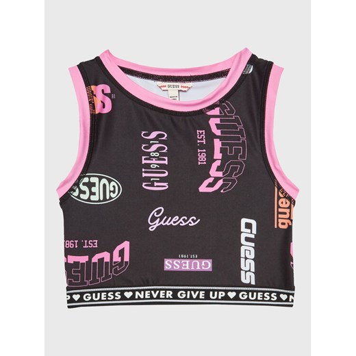 Guess Top J3RI02 MC01P Czarny Slim Fit ze sklepu MODIVO w kategorii Bluzki dziewczęce - zdjęcie 182640985