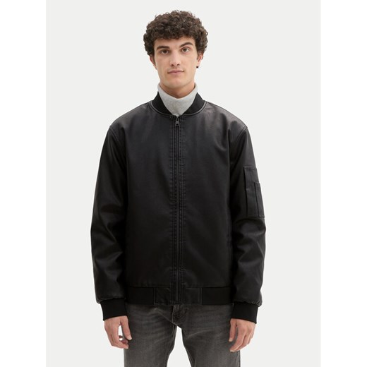 Tom Tailor Denim Kurtka z imitacji skóry 1041780 Czarny Regular Fit ze sklepu MODIVO w kategorii Kurtki męskie - zdjęcie 182641058