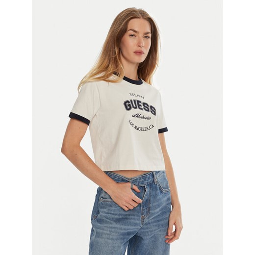 Guess T-Shirt V4BI08 K8FQ4 Biały Boxy Fit Guess L MODIVO