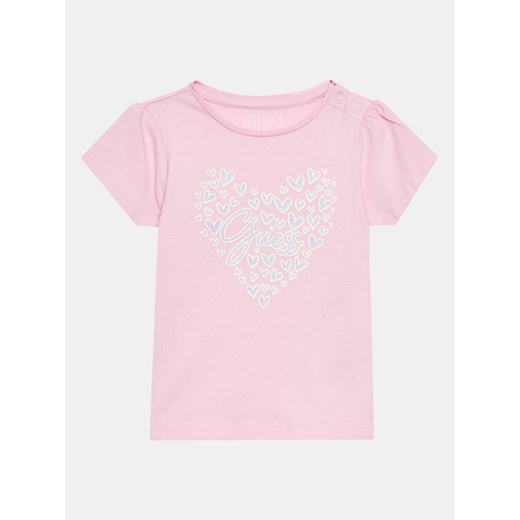 Guess T-Shirt A4GI01 K6YW4 Różowy Regular Fit ze sklepu MODIVO w kategorii Bluzki dziewczęce - zdjęcie 182641319