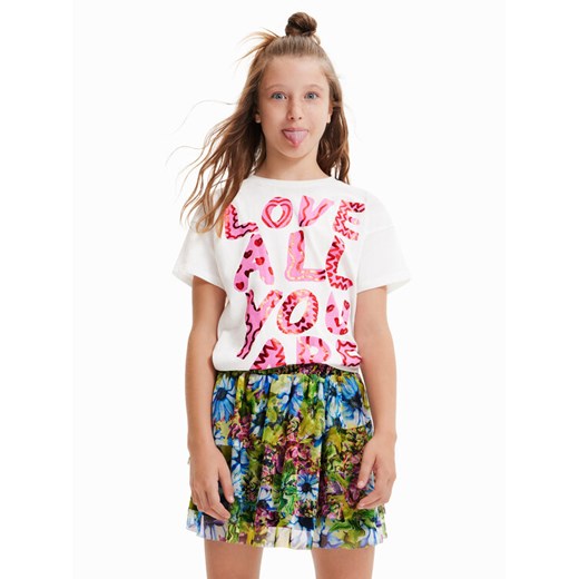 Desigual T-Shirt 23SGTK21 Écru Regular Fit ze sklepu MODIVO w kategorii Bluzki dziewczęce - zdjęcie 182641408