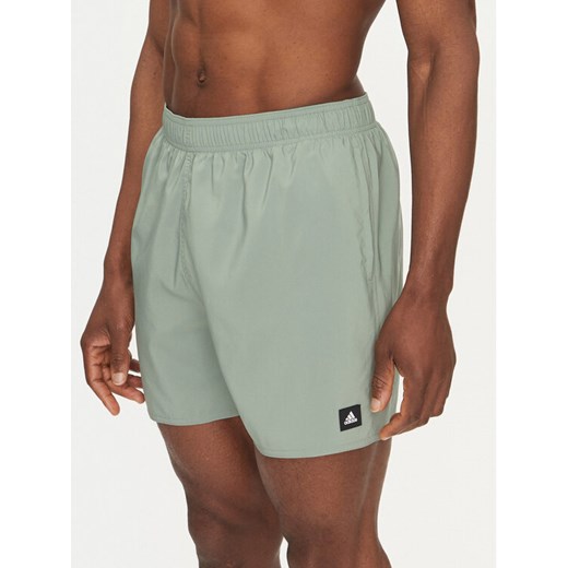 adidas Szorty kąpielowe Solid CLX JC9920 Zielony Regular Fit ze sklepu MODIVO w kategorii Kąpielówki - zdjęcie 182641428