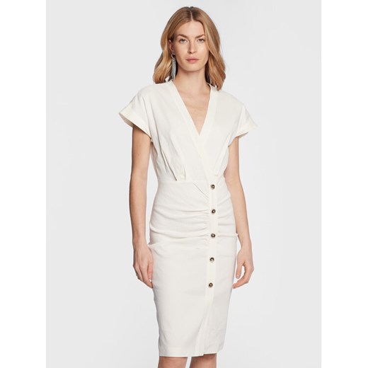 Pinko Sukienka codzienna Agitato 100532 A0IM Beżowy Regular Fit ze sklepu MODIVO w kategorii Sukienki - zdjęcie 182641447