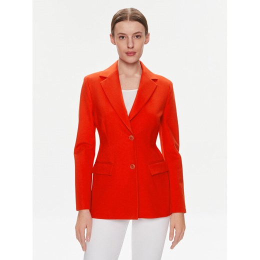 Tommy Hilfiger Marynarka Slim Knit Sb Blazer WW0WW40341 Czerwony Slim Fit ze sklepu MODIVO w kategorii Marynarki damskie - zdjęcie 182641466