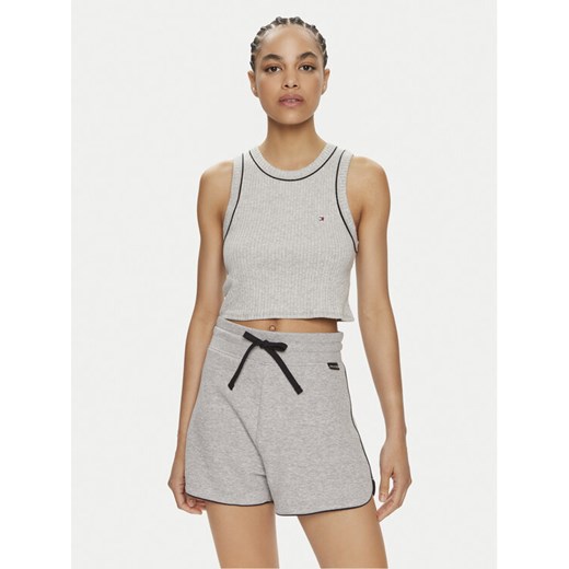 Tommy Hilfiger Top UW0UW05232 Szary Slim Fit ze sklepu MODIVO w kategorii Bluzki damskie - zdjęcie 182641487