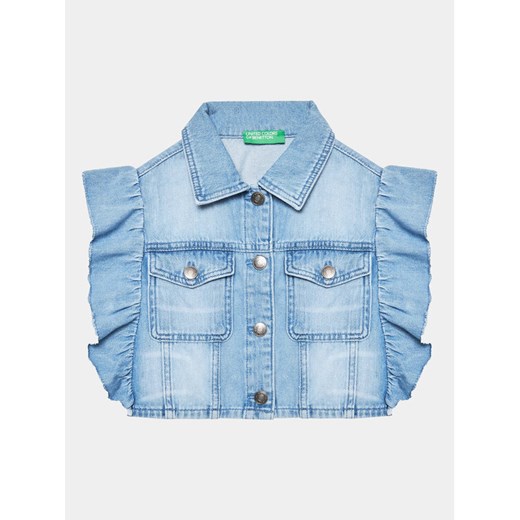 United Colors Of Benetton Kamizelka 25HHCJ00D Niebieski Regular Fit ze sklepu MODIVO w kategorii Kamizelki dziewczęce - zdjęcie 182641489