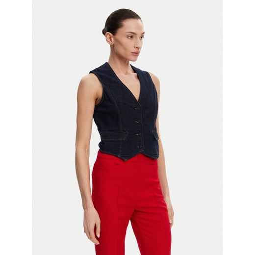 Fracomina Kamizelka FR25SJ5024D46093 Granatowy Slim Fit ze sklepu MODIVO w kategorii Kamizelki damskie - zdjęcie 182641495