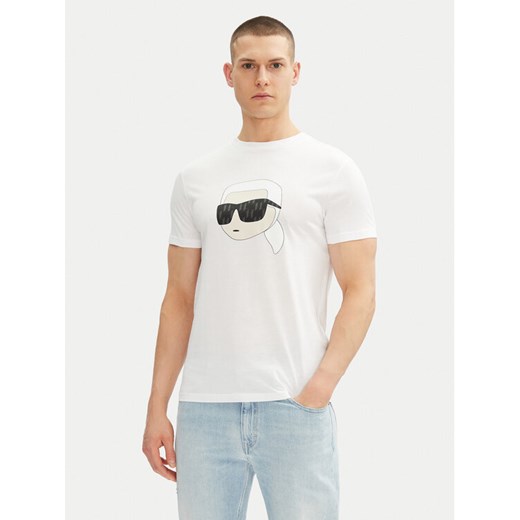 KARL LAGERFELD T-Shirt 755073 552251 Biały Regular Fit ze sklepu MODIVO w kategorii T-shirty męskie - zdjęcie 182641528