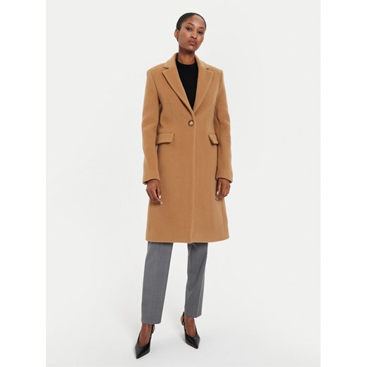 Pinko Płaszcz wełniany Cambogia 103697 A225 Brązowy Regular Fit ze sklepu MODIVO w kategorii Płaszcze damskie - zdjęcie 182641689