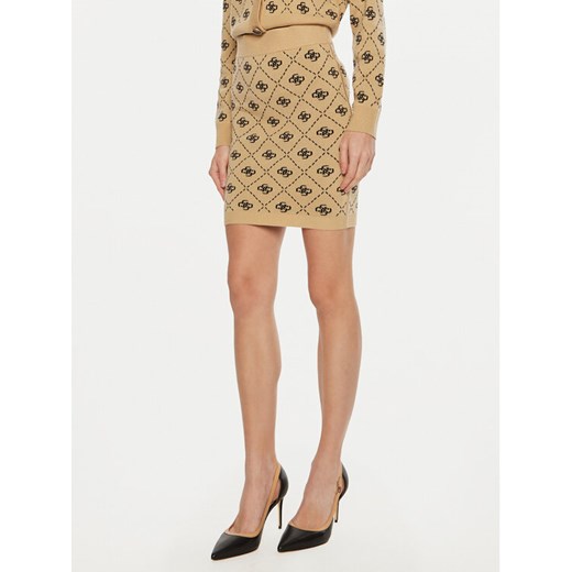 Guess Spódnica mini W4BD0S Z3JD2 Beżowy Regular Fit ze sklepu MODIVO w kategorii Spódnice - zdjęcie 182641696