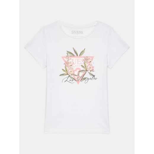 Guess T-Shirt J4BI25 J1314 Biały Regular Fit ze sklepu MODIVO w kategorii Bluzki dziewczęce - zdjęcie 182641728