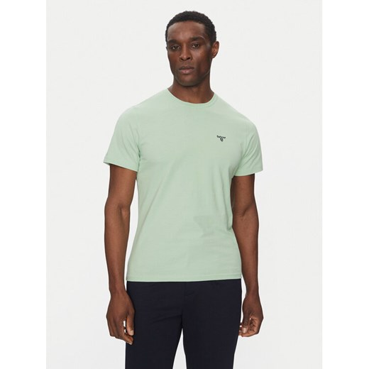 Barbour T-Shirt Essential Sports MTS0331GN45 Zielony Tailored Fit ze sklepu MODIVO w kategorii T-shirty męskie - zdjęcie 182641787