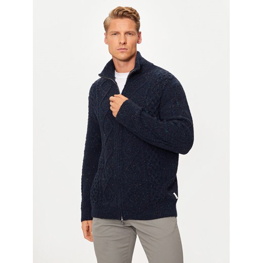 Gant Kardigan 8040201 Granatowy Regular Fit ze sklepu MODIVO w kategorii Swetry męskie - zdjęcie 182641818