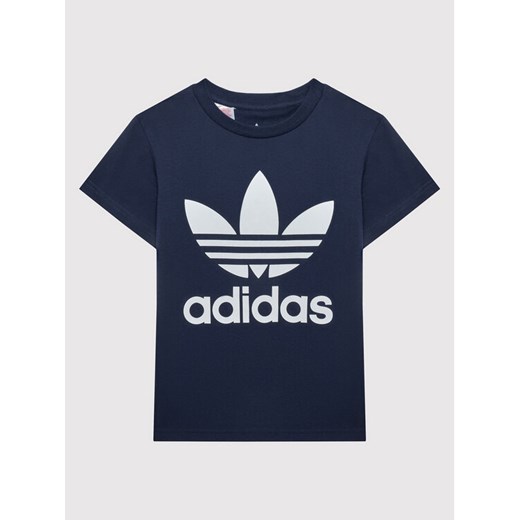 adidas T-Shirt Trefoil HK0260 Granatowy Regular Fit ze sklepu MODIVO w kategorii T-shirty chłopięce - zdjęcie 182641905