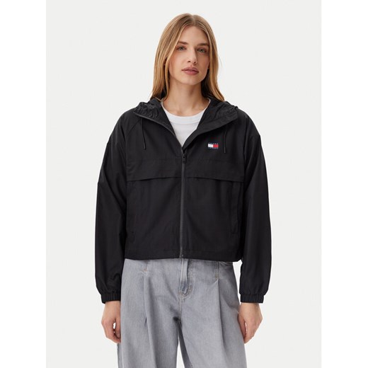 Tommy Jeans Wiatrówka Essential DW0DW20672 Czarny Relaxed Fit ze sklepu MODIVO w kategorii Kurtki damskie - zdjęcie 182641919