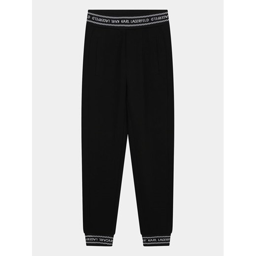 Karl Lagerfeld Kids Spodnie dresowe Z30031 S Czarny Regular Fit ze sklepu MODIVO w kategorii Spodnie chłopięce - zdjęcie 182641955