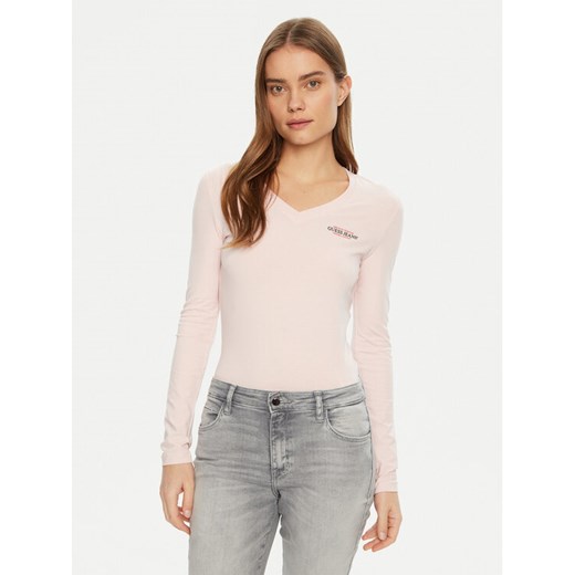 Guess Jeans Bluzka W4YI21 J1314 Różowy Regular Fit ze sklepu MODIVO w kategorii Bluzki damskie - zdjęcie 182641967