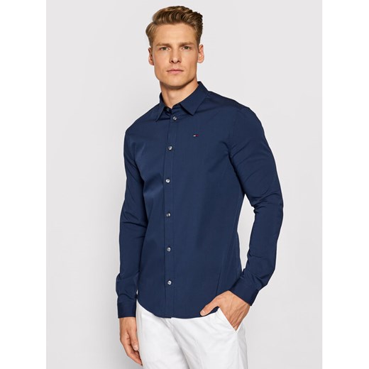 Tommy Jeans Koszula DM0DM04405 Granatowy Slim Fit ze sklepu MODIVO w kategorii Koszule męskie - zdjęcie 182642069