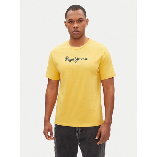 Pepe Jeans T-Shirt Eggo N PM508208 Żółty Regular Fit ze sklepu MODIVO w kategorii T-shirty męskie - zdjęcie 182642148