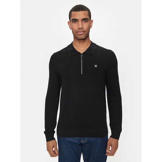 Hugo Sweter Sastoon 50516640 Czarny Slim Fit ze sklepu MODIVO w kategorii Swetry męskie - zdjęcie 182642285