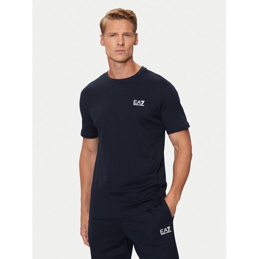 EA7 Emporio Armani T-Shirt 8NPT25 PJVPZ 1562 Granatowy Regular Fit ze sklepu MODIVO w kategorii T-shirty męskie - zdjęcie 182642295