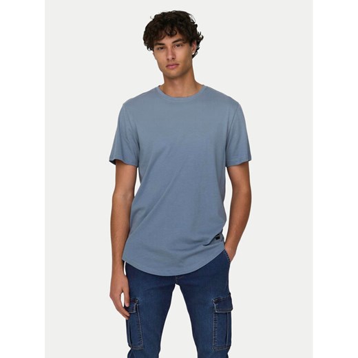 Only & Sons T-Shirt Matt 22002973 Niebieski Regular Fit ze sklepu MODIVO w kategorii T-shirty męskie - zdjęcie 182642296