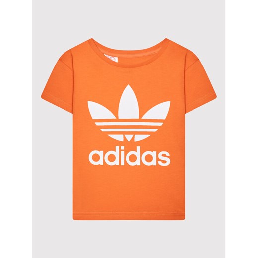 adidas T-Shirt adicolor Trefoil HK2907 Pomarańczowy Regular Fit ze sklepu MODIVO w kategorii T-shirty chłopięce - zdjęcie 182642306