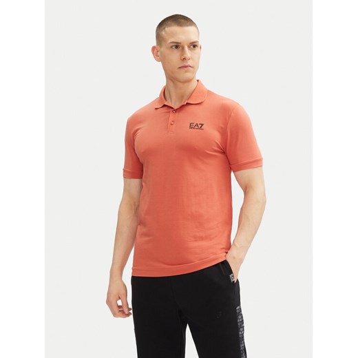 EA7 Emporio Armani Polo 8NPF14 PJVQZ U3010 Pomarańczowy Regular Fit ze sklepu MODIVO w kategorii T-shirty męskie - zdjęcie 182642379