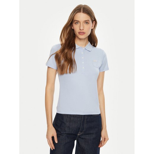 Guess Polo W5RP47 KARS2 Niebieski Regular Fit ze sklepu MODIVO w kategorii Bluzki damskie - zdjęcie 182642388