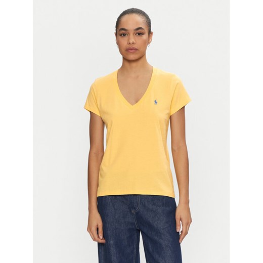 Polo Ralph Lauren T-Shirt 211902403014 Żółty Regular Fit ze sklepu MODIVO w kategorii Bluzki damskie - zdjęcie 182642396
