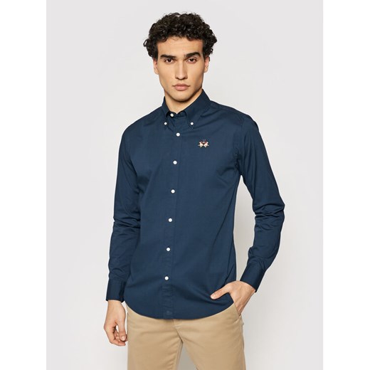 La Martina Koszula CCMC02 PP003 Granatowy Slim Fit ze sklepu MODIVO w kategorii Koszule męskie - zdjęcie 182642536