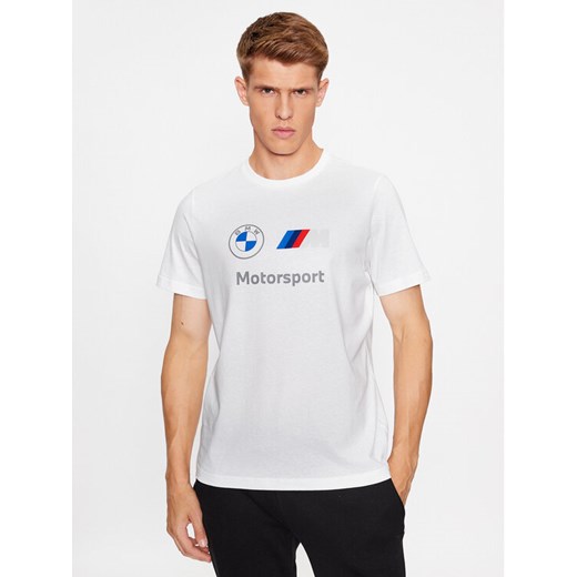 Puma T-Shirt Bmw Mms Ess Logo 621314 Biały Regular Fit ze sklepu MODIVO w kategorii T-shirty męskie - zdjęcie 182642537