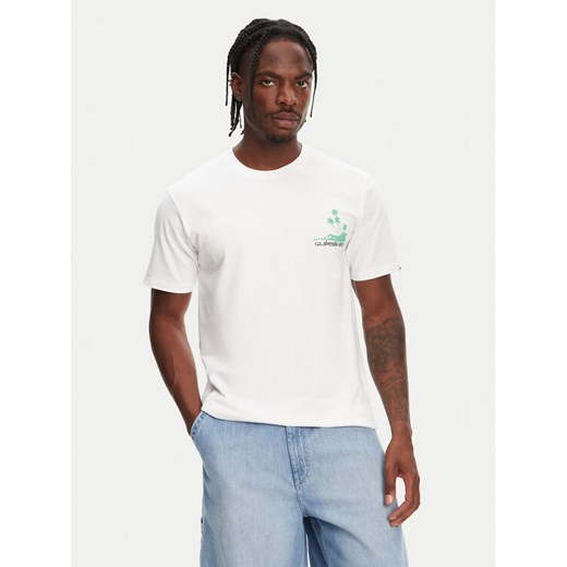 Quiksilver T-Shirt Palm Lines Ss EQYZT08057 Biały Regular Fit ze sklepu MODIVO w kategorii T-shirty męskie - zdjęcie 182642598