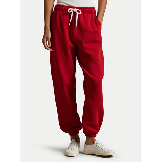 Polo Ralph Lauren Spodnie dresowe 211943009014 Czerwony Regular Fit ze sklepu MODIVO w kategorii Spodnie damskie - zdjęcie 182642665